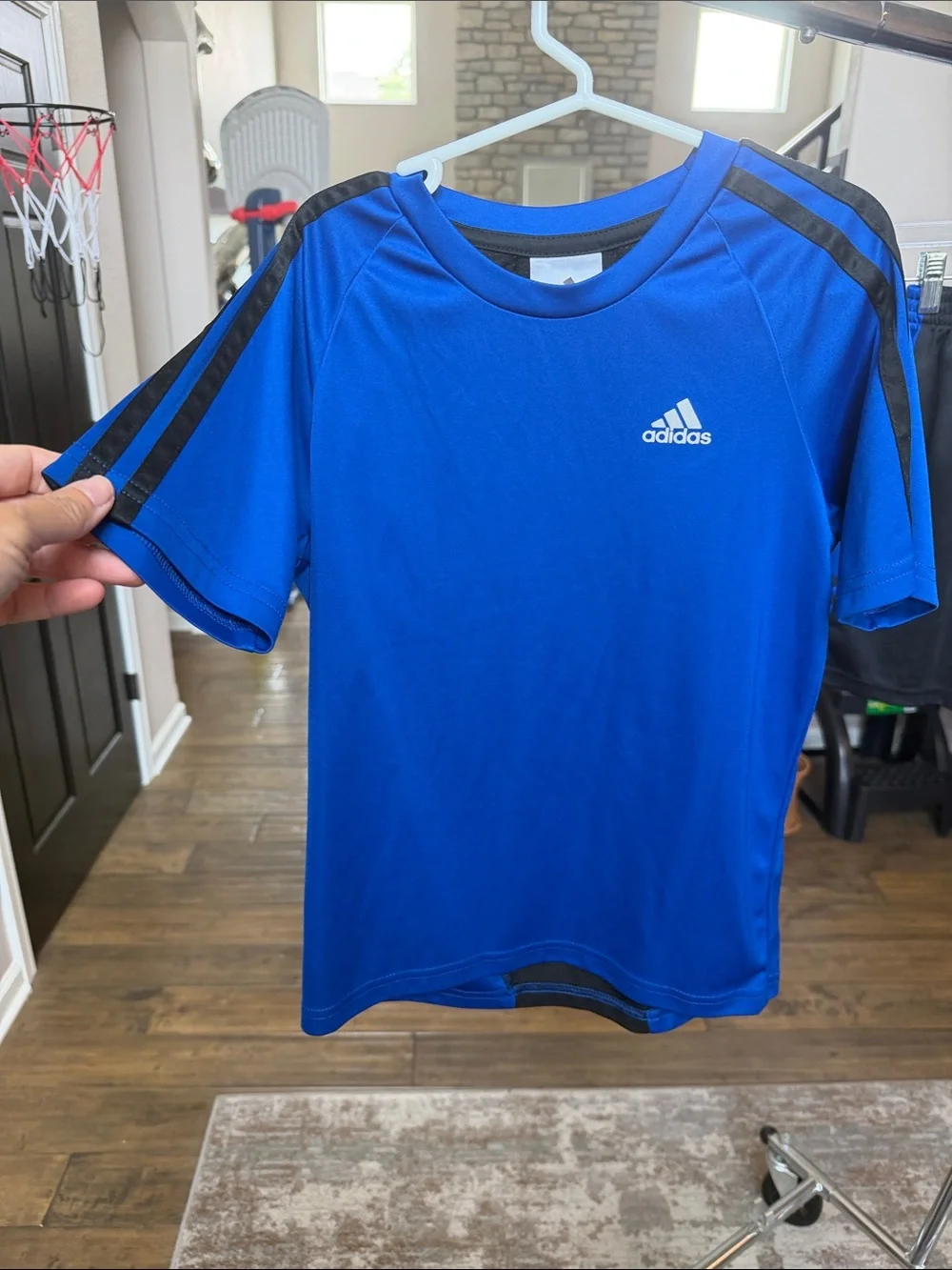 adidas Royal Blue & Black Boys' Sport Tee and Shorts Set Sz Yth 6